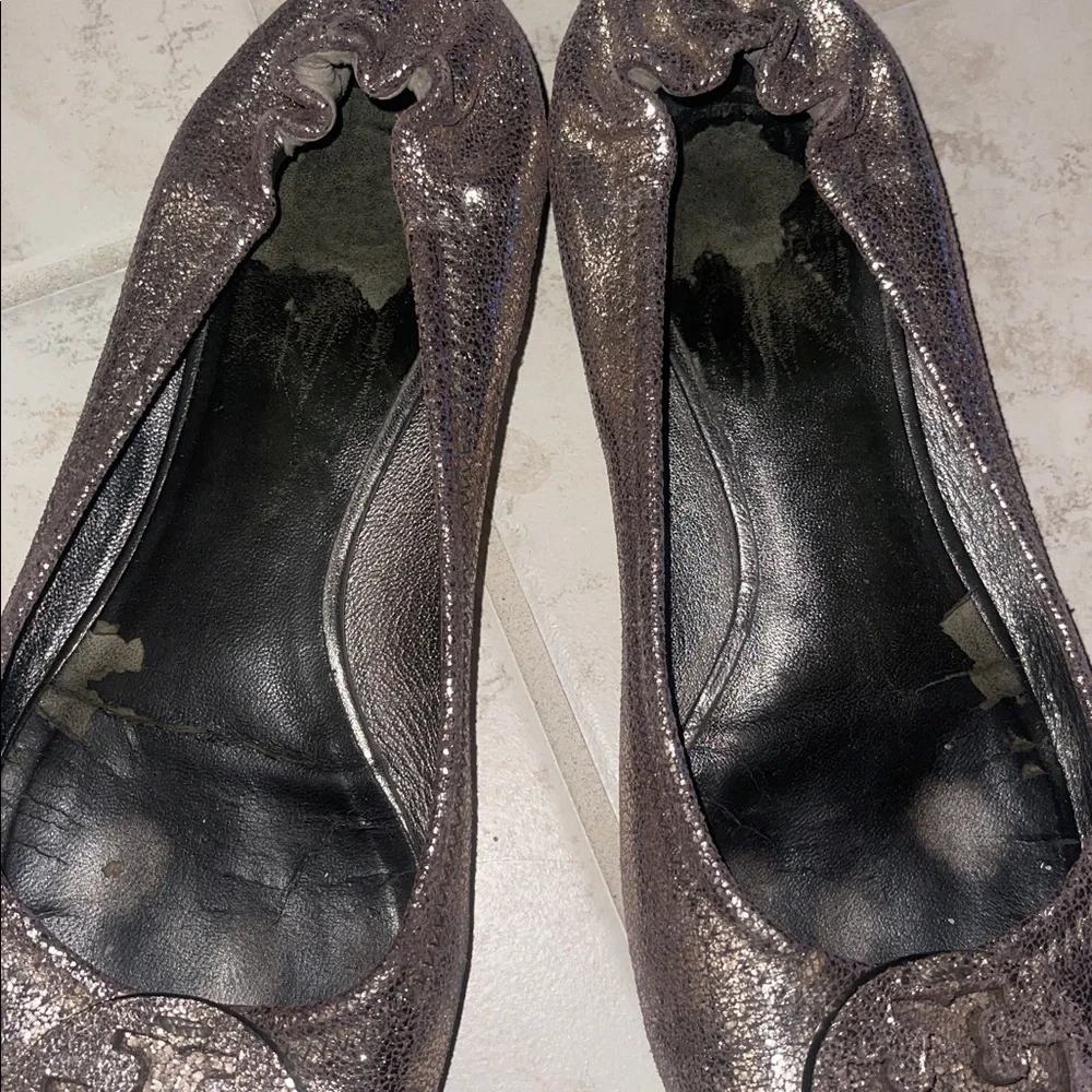 Tory Burch Ballet in gold glitter 8